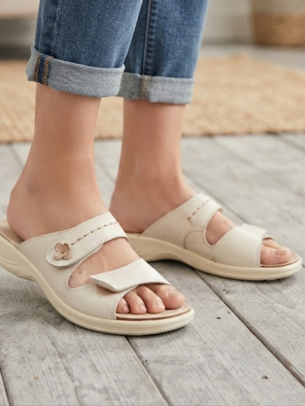 Ecco Womens Leather 2 Strap Sandals shoes sz 42/11-11.5